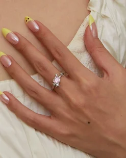 Bague Cœur Scintillant En Argent