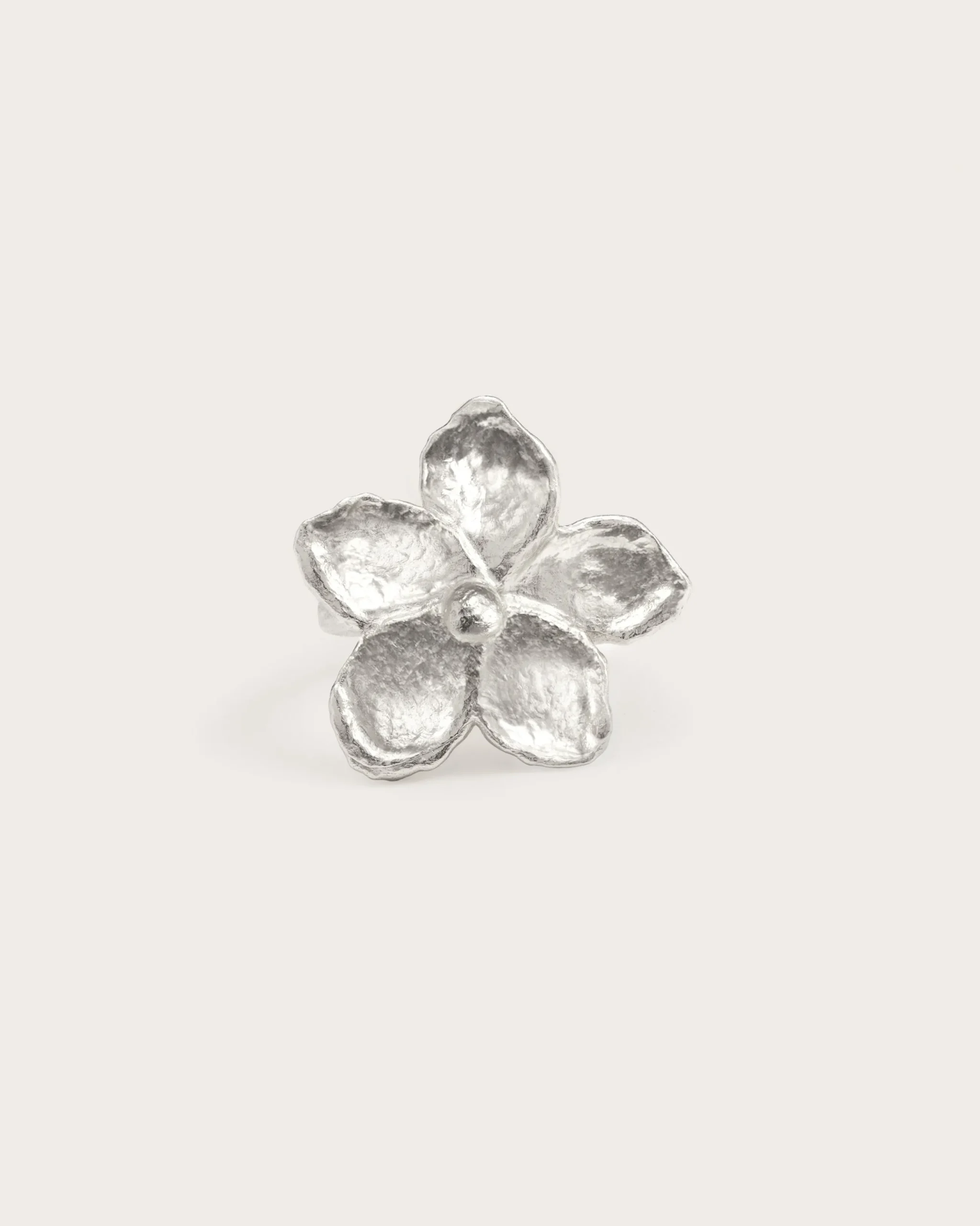 Bague Florale Texturée Dorée