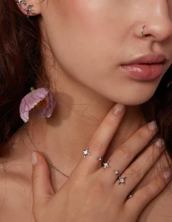 Bague Scintillante En Argent