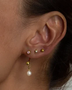 Boucle d'Oreille Helix À Dos Plat Et Étoile Scintillante Unique