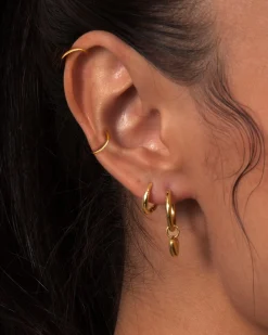 Boucle d'Oreille Mini Créole Simple En Or