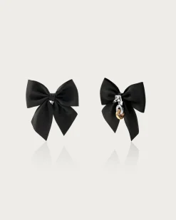Boucles d'Oreilles À Nœud Noir