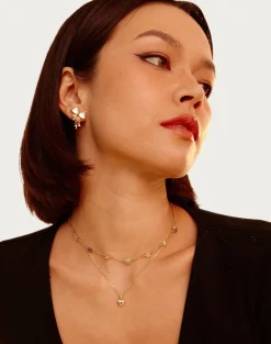 Boucles d'Oreilles À Nœud Scintillant En Or