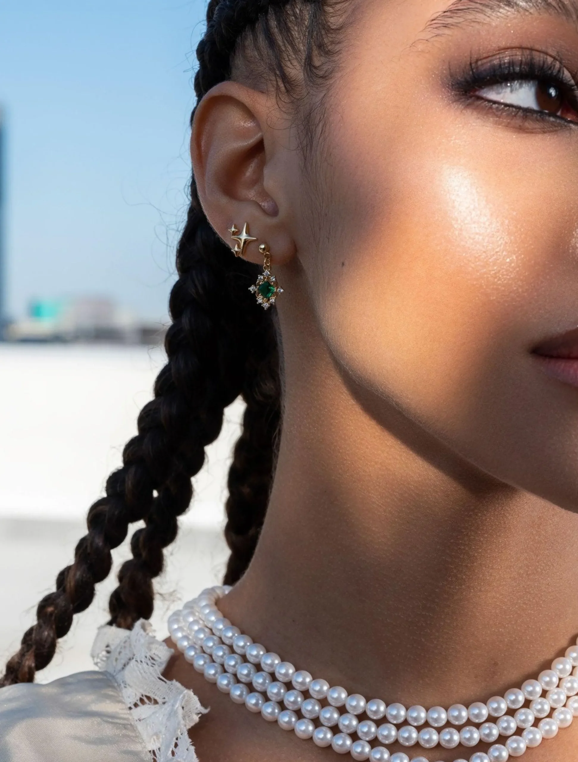 Boucles d'Oreilles À Tige Scintillantes