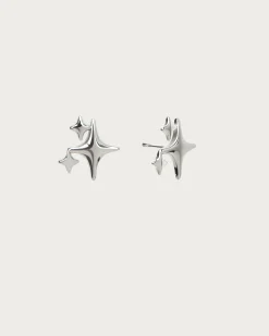 Boucles d'Oreilles À Tige Scintillantes En Argent