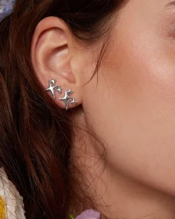 Boucles d'Oreilles À Tige Scintillantes En Argent