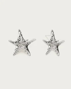 Boucles d'Oreilles À Tige Étoile de Mer En Argent