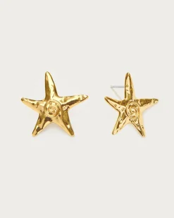 Boucles d'Oreilles À Tige Étoile de Mer En Argent