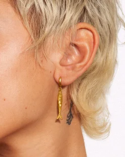 Boucles d'Oreilles Anchois Dorées
