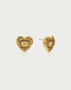 Boucles D'oreilles Clous Cœur ceinturées