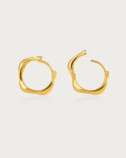 Boucles d'Oreilles Créoles Ondulées Dorées