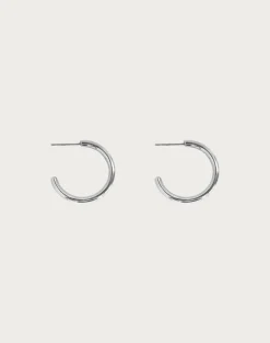 Boucles d'Oreilles Créoles Sans Fin Argentées 30 Mm