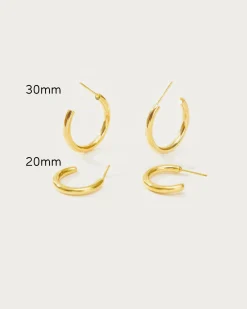 Boucles d'Oreilles Créoles Sans Fin Argentées 30 Mm