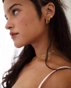 Boucles d'Oreilles Créoles Sans Fin Dorées 30 Mm