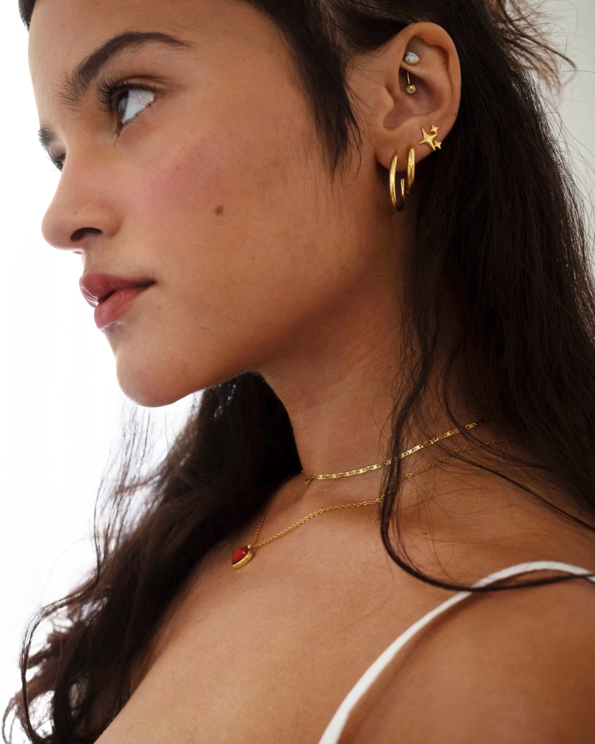 Boucles d'Oreilles Créoles Sans Fin Dorées 30 Mm
