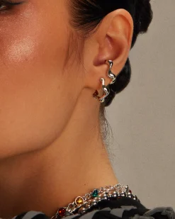 Boucles d'Oreilles Créoles Ondulées Dorées