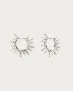 Boucles d'Oreilles Créoles Soleil En Argent