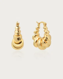 Boucles d'Oreilles Créoles Croissant En Or