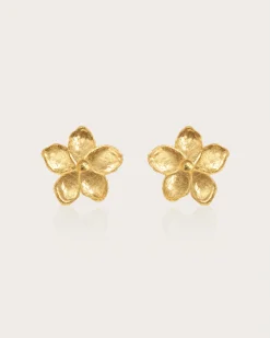 Boucles D'oreilles Florales Texturées dorées