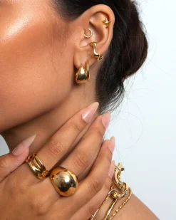 Boucles d'Oreilles Goutte d'Eau Dorées