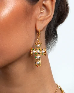 Boucles d'Oreilles Lover Of Helius Pearl Cross
