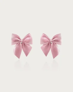 Boucles d'Oreilles Nœud Rose