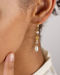 Boucles d'Oreilles Pendantes À Fleurs