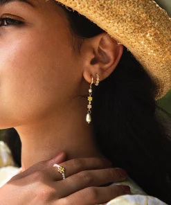 Boucles d'Oreilles Pendantes À Fleurs