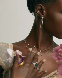 Boucles d'Oreilles Pendantes Trèfle En Argent