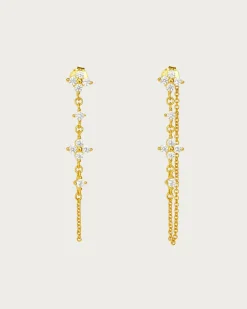 Boucles d'Oreilles Pendantes Trèfle En Argent