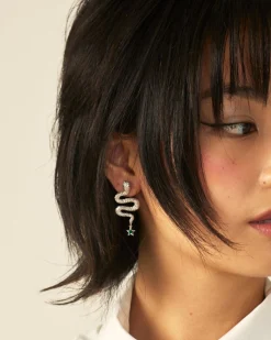 Boucles d'Oreilles Serpent En Argent