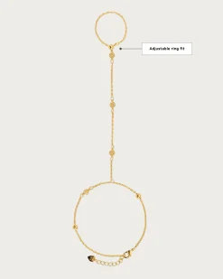 Bracelet Chaîne À Main En Forme de pièce de monnaie hojas doré