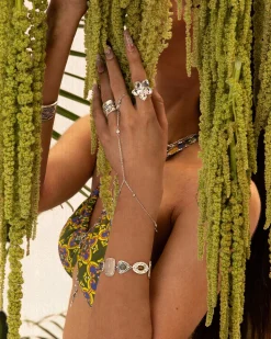 Bracelet Chaîne À Main Hojas coin En argent