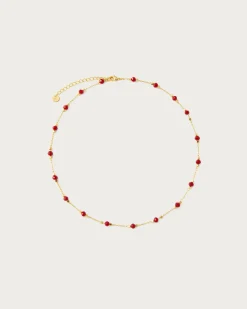 Bracelet de Cheville Perlé Rouge