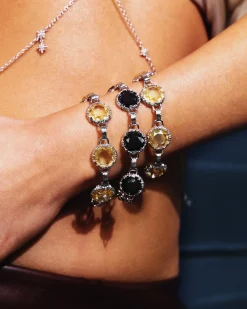 Bracelet En Quartz de Minuit en argent