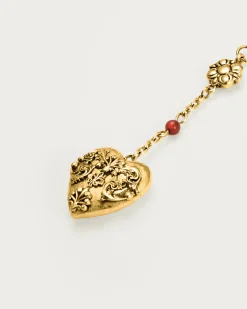 Carnelian Collier Lariat Voile En Or