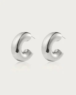 Chunky Boucles d'Oreilles Créoles En Argent