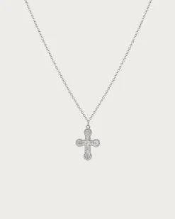 Collier À Pendentif Mini Croix En Argent