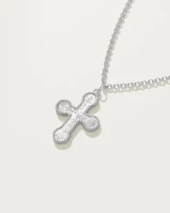 Collier À Pendentif Mini Croix En Argent
