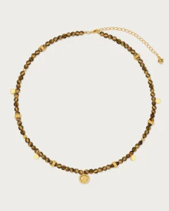 Collier Avec Petite Pièce En œil de Tigre
