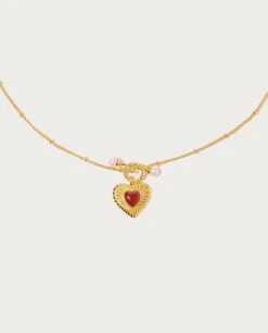 Collier Coeur Carnelian Helena