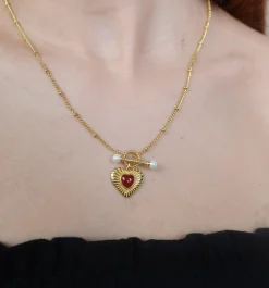Collier Coeur Carnelian Helena