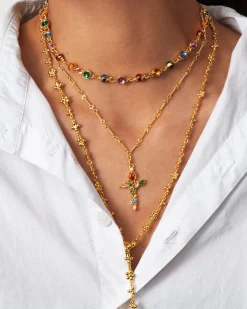 Collier Croix Irisée