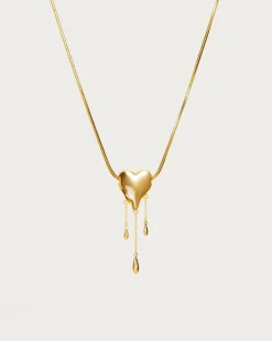 Collier Cœur Doré Drip de Venom
