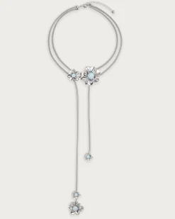 Collier de Cordon Branchlet En Gris Métallisé