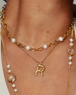 Collier de Lettre Initiale Texturée