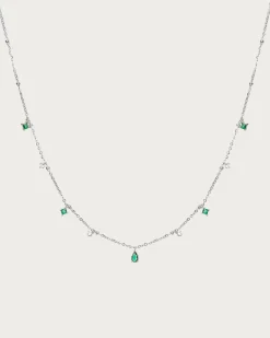Collier Elysée En Argent Vert Émeraude