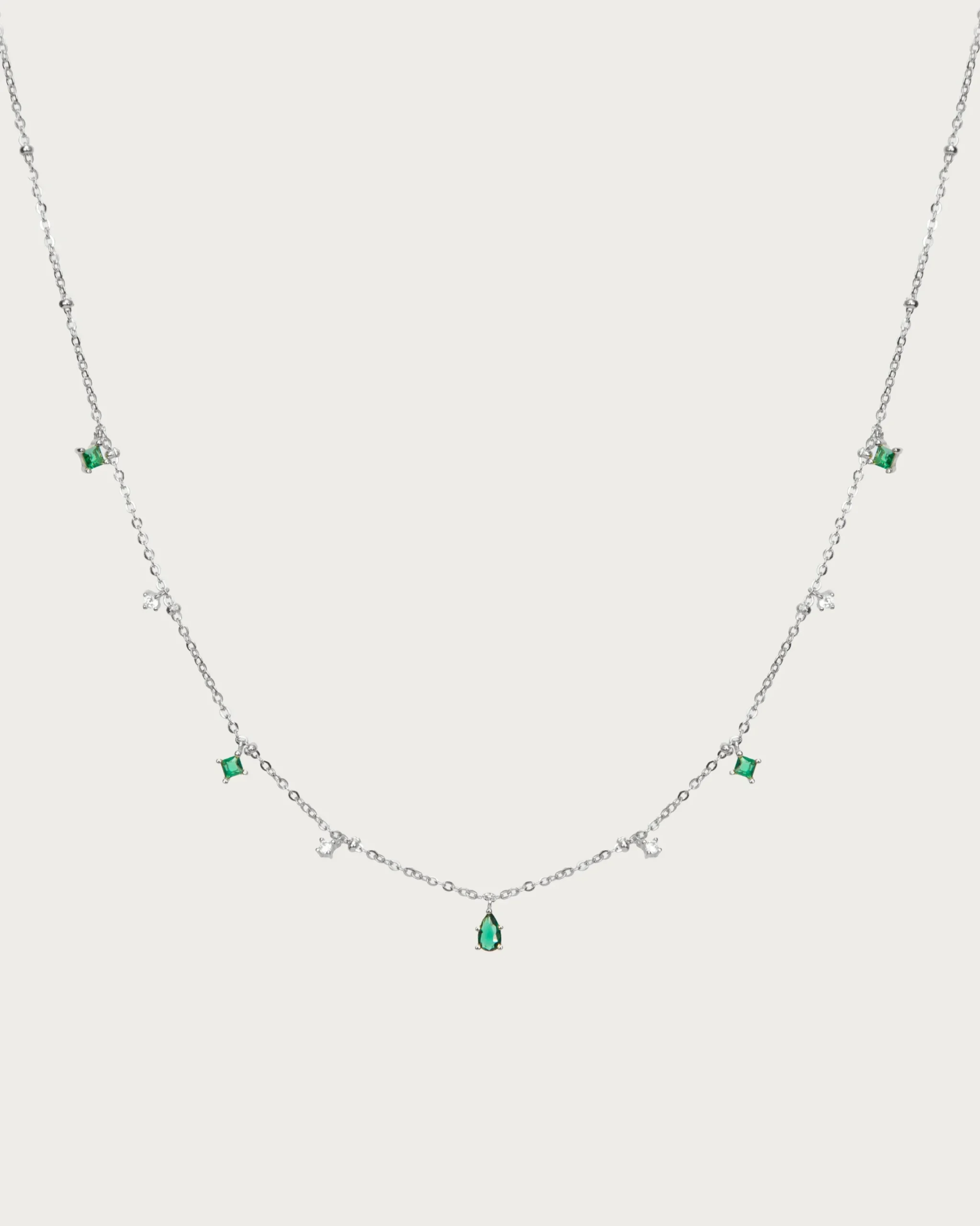 Collier Elysée En Argent Vert Émeraude