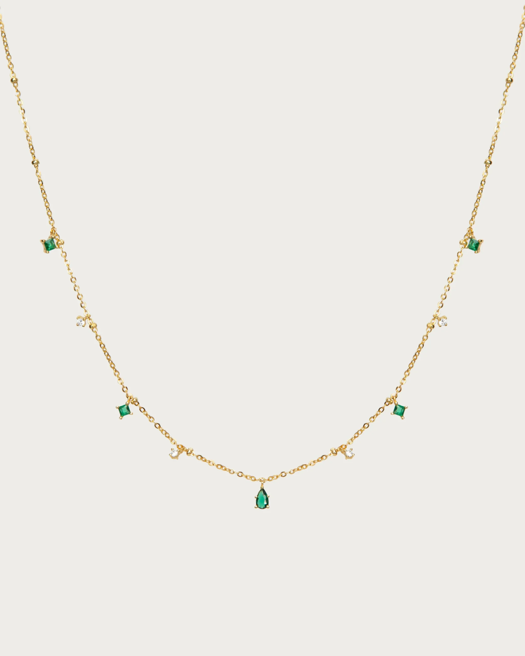 Collier Elysée En Argent Vert Émeraude