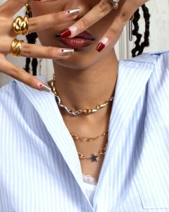 Collier Fondu En Métal Mélangé